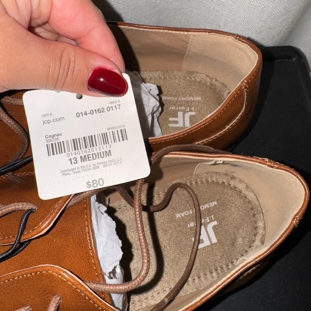 J Ferrar Brown/Cognac Oxford shoes NWT 13